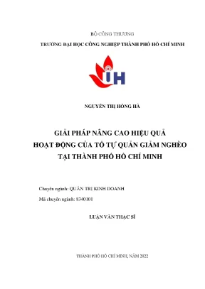 Giải pháp nâng cao hiệu quả hoạt động của tổ tự quản giảm nghèo tại thành phố hồ chí minh