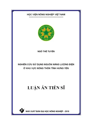 Nghiên cứu sử dụng nguồn năng lượng điện ở khu vực nông thôn tỉnh hưng yên