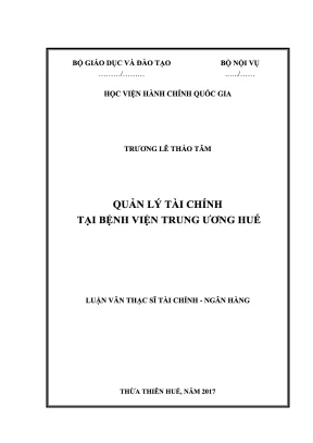 Luận văn ths quản lý tài chính tại bệnh viện trung ương huế