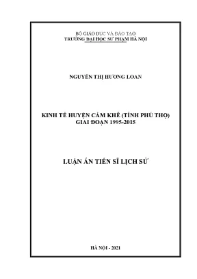 Kinh tế huyện cẩm khê tỉnh phú thọ giai đoạn 1995 2015