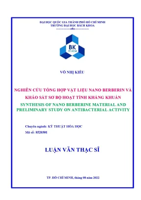 Nghiên cứu tổng hợp vật liệu nano berberin và khảo sát sơ bộ hoạt tính kháng khuẩn