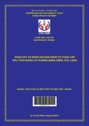 Khảo sát và đánh giá khả năng tự cung cấp phụ tùng động cơ ở đồng bằng sông cửu long