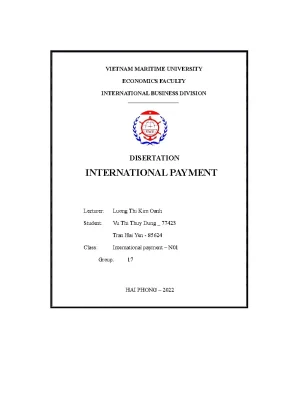 Disertation international payment application for letter of credit issuance