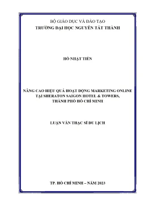 Nâng cao hiệu quả hoạt động marketing online tại sheraton saigon hotel tower thành phố hồ chí minh