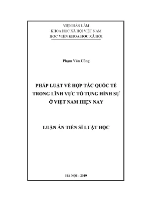 Pháp luật về hợp tác quốc tế trong lĩnh vực tố tụng hình sự ở việt nam hiện nay