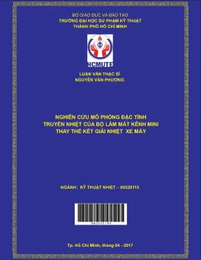 Nghiên cứu mô phỏng đặc tính truyền nhiệt của bộ làm mát kênh mini thay thế két giải nhiệt xe máy