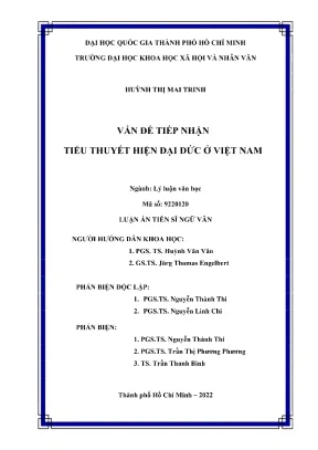 Vấn đề tiếp nhận tiểu thuyết hiện đại đức ở việt nam
