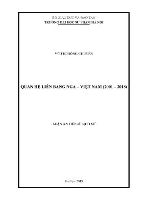 Quan hệ liên bang nga việt nam 2001 2018