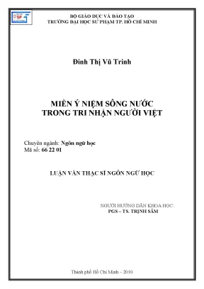 Miền ý niệm sông nước trong tri nhận người việt