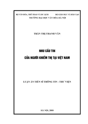 Nhu cầu tin của người khiếm thị tại việt nam