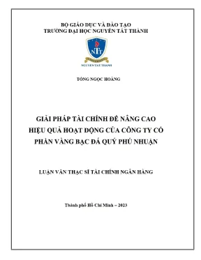 Giải pháp tài chính để nâng cao hiệu quả hoạt động của công ty cổ phần vàng bạc đá quý phú nhuận
