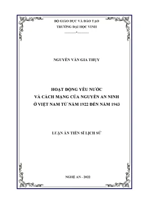 Tài liệu hoạt động yêu nước và cách mạng của nguyễn an ninh ở việt nam 2