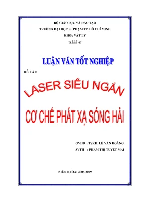 Khóa luận tốt nghiệp vật lý laser siêu ngắn cơ chế phát xạ sóng hài