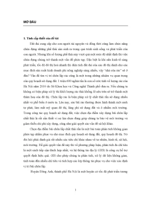 Đề tài quy trình lựa chọn địa điểm bố trí bãi chôn lấp chất thải rắn sinh hoạt bằng gis và phương pháp phân tích đa chỉ tiêu trên địa bàn huyện đông anh thành phố hà nội