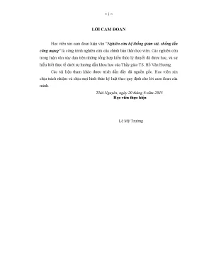 Nghiên cứu hệ thống giám sát chống tấn công mạng