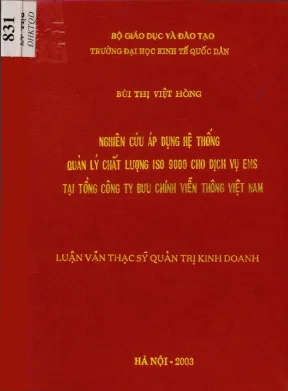 Nghiên cứu áp dụng hệ thống quản lý chất lượng iso 9000 cho dịch vụ ems tại tổng công ty bưu chính viễn thông việt nam
