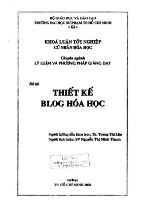 Khóa luận tốt nghiệp hóa học thiết kế blog hóa học