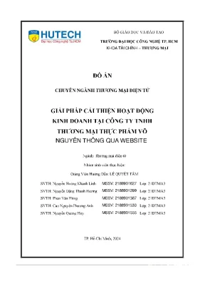 Giải pháp cải thiện hoạt động kinh doanh tại công ty tnhh thương mại thực phẩm võ nguyên thông qua website