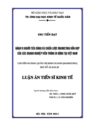 Hành vi người tiêu dùng và chiến lược marketing tổng hợp của các doanh nghiệp viễn thông di động tại việt nam