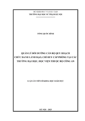 Quản lý bồi dưỡng cán bộ quy hoạch chức danh lãnh đạo chỉ huy cấp phòng tại các trường đại học học viện thuộc bộ công an