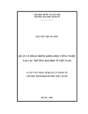 Quản lý hoạt động khoa học công nghệ tại các trường đại học ở việt nam