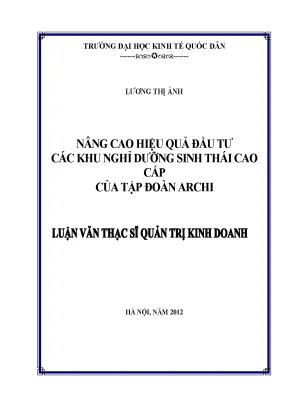 Nâng cao hiệu quả đầu tư các khu nghỉ dưỡng sinh thái cao cấp của tập đoàn archi