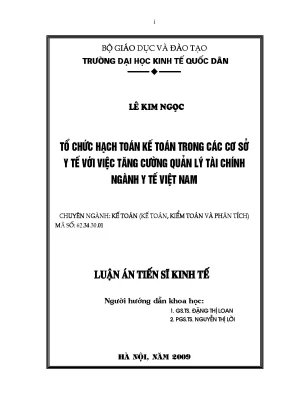 Tổ chức hạch toán kế toán trong các cơ sở y tết với việc tăng cường quản lý tài chính ngành y tế việt nam