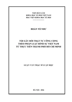 Tội gây rối trật tự công cộng theo pháp luật hình sự việt nam từ thực tiễn thành phố hồ chí minh