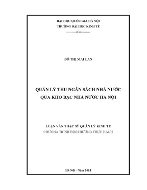 Quản lý thu ngân sách nhà nước qua kho bạc nhà nước hà nội