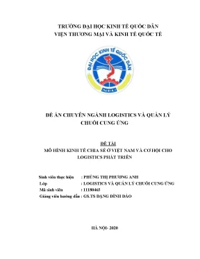 Đề án chuyên ngành logistics và quản lý chuỗi cung ứng đề tài mô hình kinh tế chia sẻ ở việt nam và cơ hội cho logistics phát triển