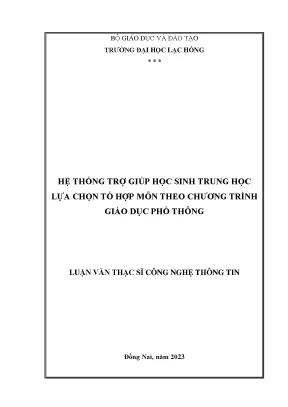 Hệ thống trợ giúp học sinh trung học lựa chọn tổ hợp môn theo chương trình giáo dục phổ thông