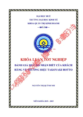 Đánh giá mức độ nhận biết của khách hàng về thương hiệu takoyaki hotto