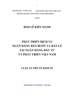 Phát triển dịch vụ ngân hàng bán buôn bán lẻ tại ngân hàng đtpt việt nam