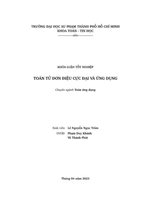 Khóa luận tốt nghiệp toán tin toán tử đơn điệu cực đại và ứng dụng
