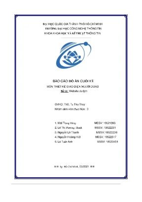 Báo cáo đồ án cuối kỳ môn thiết kế giao diện người dùng đề tài website du lịch