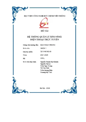 Hệ thống quản lý bán hàng điện thoại trực tuyến