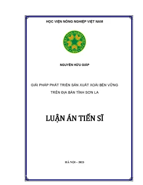 Tài liệu giải pháp phát triển sản xuất xoài bền vững trên địa bàn tỉnh sơn la 2
