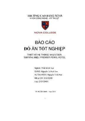 Báo cáo đồ án tốt nghiệp thiết kế hệ thống nhận diện thương hiệu premier pearl hotel