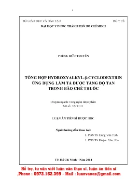 La20 096 tổng hợp hydroxyalkyl β cyclodextrin ứng dụng làm tá dược tăng độ tan trong bào chế thuốc