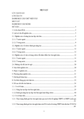 Thiết kế và sử dụng rubric trong đánh giá năng lực tạo lập văn bản nghị luận của học sinh trung học phổ thông