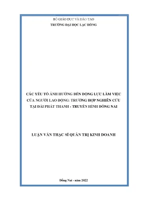Các yếu tố ảnh hưởng đến động lực làm việc của người lao động trường hợp nghiên cứu tại đài phát thanh truyền hình đồng nai