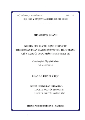 Nghiên cứu giá trị cộng hường từ trong chẩn đoán giai đoạn ung thư trực tràng giữa và dưới được phẫu thuật triệt để 1