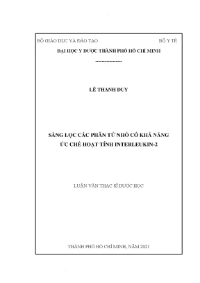 Sàng lọc các phân tử nhỏ có khả năng ức chế hoạt tính interleukin 2
