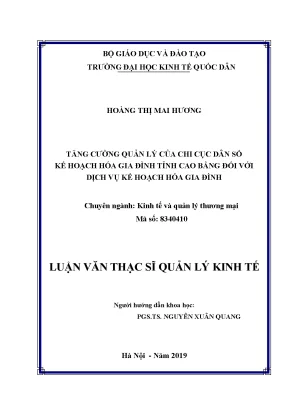 Tăng cường quản lý của chi cục dân số kế hoạch hóa gia đình tỉnh cao bằng đối với dịch vụ kế hoạch hóa gia đình