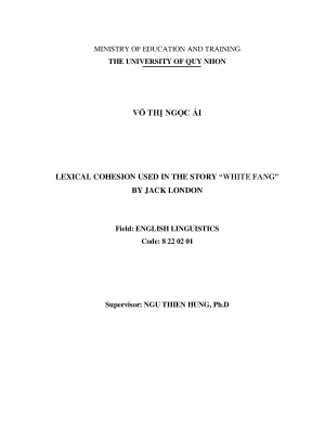 Lexical cohension used in the story white fang by jack london