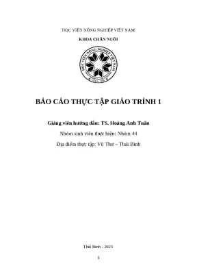 Báo cáo thực tập giáo trình 1 trang trại của anh trần xuân thời thuộc công ty tnhh chăn nuôi gia huy có địa chỉ tại xã vũ đoài huyện vũ thư tỉnh thái bình