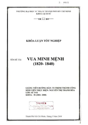 Khóa luận tốt nghiệp lịch sử vua minh mệnh 1820 1840