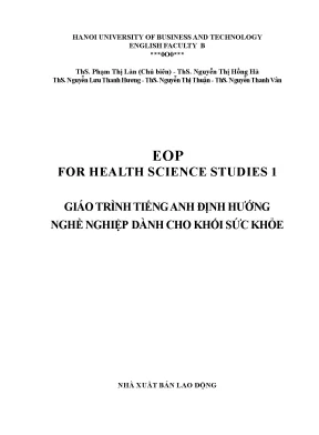 Eop for health science studies 1 giáo trình tiếng anh định hướng nghề nghiệp dành cho khối sức khỏe