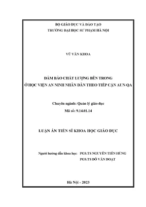 Tài liệu đảm bảo chất lượng bên trong ở học viện an ninh nhân dân theo tiếp cận aun qa 2