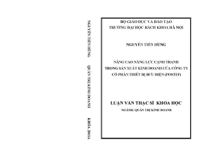 Nâng cao năng lực cạnh tranh trong sản xuất kinh doanh của công ty cổ phần thiết bị bưu điện postef